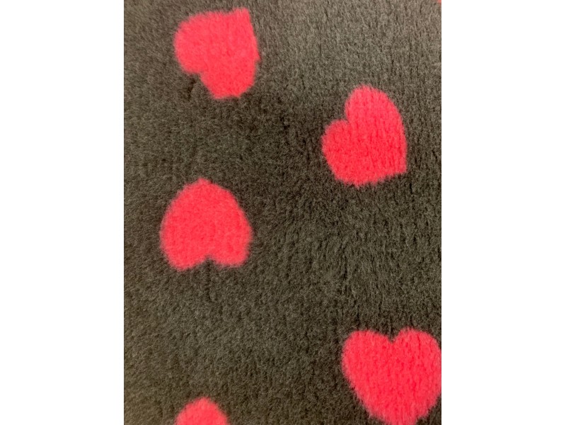 Car Seat Protector - Charcoal with Cerise Pink Hearts