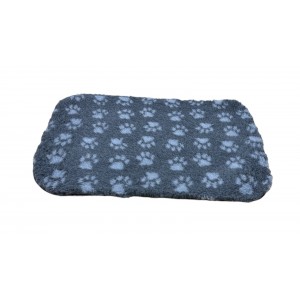 Non Slip Vet Bedding - BINDED - Charcoal with Grey Paws