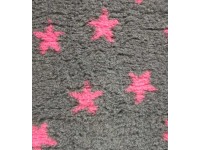 PnH Veterinary Bedding - NON SLIP - By The Roll - Charcoal with Pink Stars