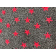 Fleece Oval Pad - Charcoal with Red Stars