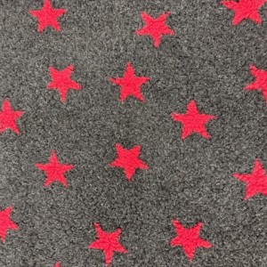 Charcoal with Red Stars - Sherpa Fleece Dog Bed Cushion