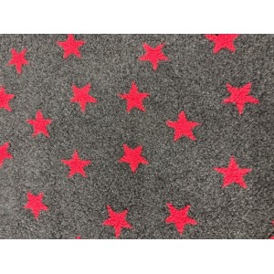 Fleece Oval Pad - Charcoal with Red Stars Fleece Oval Pad - Charcoal with Red Stars