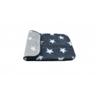 Non Slip Vet Bedding - BINDED - Charcoal with White Stars