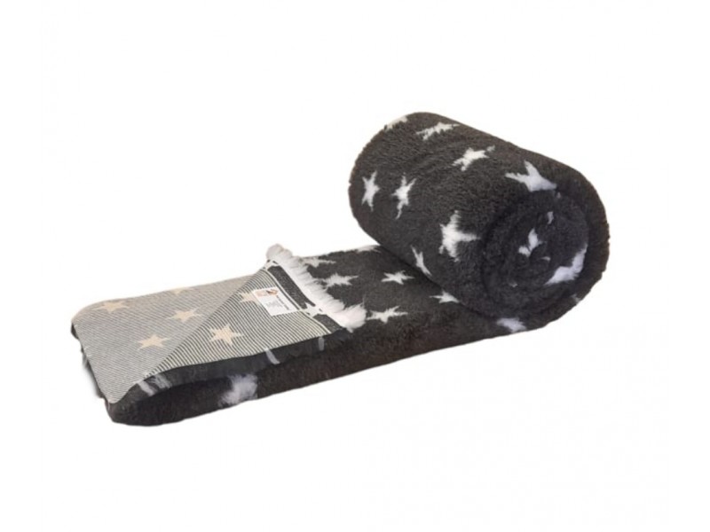 PnH Veterinary Bedding - NON SLIP - By The Roll - Charcoal with White Stars