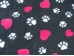Car Seat Protector - Charcoal with Pink Hearts
