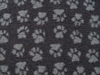 PnH Veterinary Bedding - NON SLIP - SQUARE - Charcoal with Grey Paws