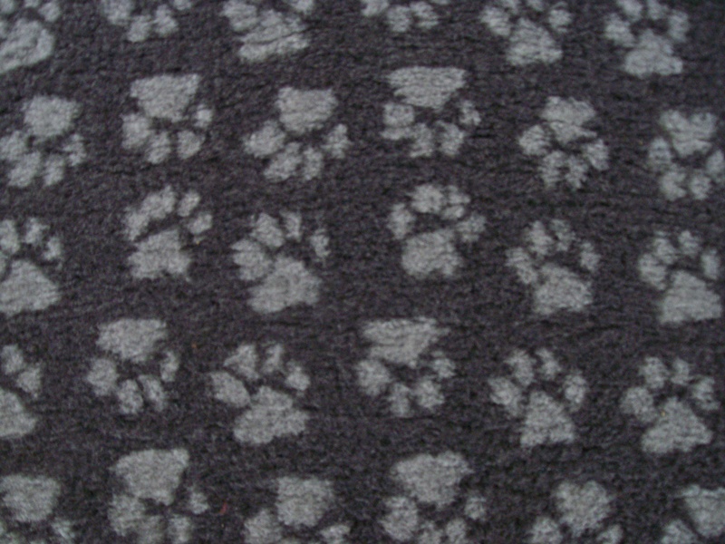 PnH Veterinary Bedding - NON SLIP - EXTRA LARGE PIECE - Charcoal with Grey Paws