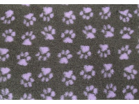 Clearance PnH Veterinary Bedding - NON SLIP - Charcoal / Lilac Paws - 75cm x 50cm