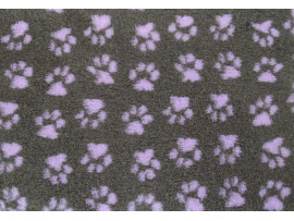 Clearance PnH Veterinary Bedding - NON SLIP - Charcoal / Lilac Paws - 75cm x 50cm