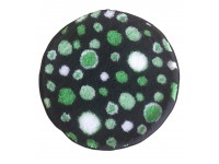 PnH Veterinary Bedding ® - BINDED CIRCLE - NON SLIP - Black with Green Circles
