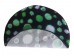 PnH Veterinary Bedding ® - BINDED CIRCLE - NON SLIP - Black with Green Circles