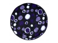 PnH Veterinary Bedding ® - BINDED CIRCLE - NON SLIP - Black with Purple Circles