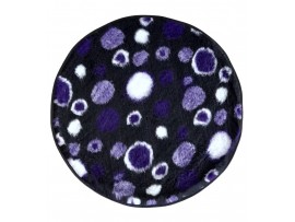 PnH Veterinary Bedding ® - BINDED CIRCLE - NON SLIP - Black with Purple Circles