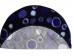 PnH Veterinary Bedding ® - BINDED CIRCLE - NON SLIP - Black with Purple Circles