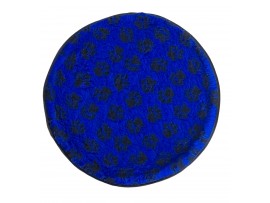 PnH Veterinary Bedding ® - BINDED CIRCLE - NON SLIP - Blue with Black Paws