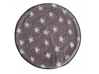 PnH Veterinary Bedding ® - BINDED CIRCLE - NON SLIP - Brown with White Stars
