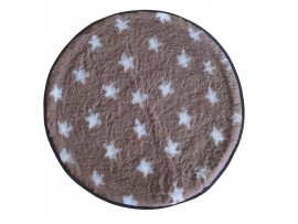PnH Veterinary Bedding ® - BINDED CIRCLE - NON SLIP - Brown with White Stars
