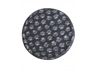 PnH Veterinary Bedding ® - BINDED CIRCLE - NON SLIP - Charcoal with Grey Paws