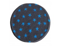 PnH Veterinary Bedding ® - BINDED CIRCLE - NON SLIP - Charcoal with Blue Stars