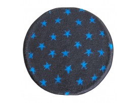 PnH Veterinary Bedding ® - BINDED CIRCLE - NON SLIP - Charcoal with Blue Stars
