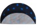 PnH Veterinary Bedding ® - BINDED CIRCLE - NON SLIP - Charcoal with Blue Stars