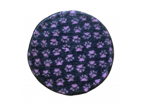 Clearance PnH Veterinary Bedding - BINDED CIRCLE - Charcoal / Lilac Paws - 75cm