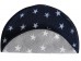 PnH Veterinary Bedding ® - BINDED CIRCLE - NON SLIP - Charcoal with White Stars