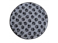 PnH Veterinary Bedding ® - BINDED CIRCLE - NON SLIP - Grey with Black Paws