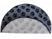 PnH Veterinary Bedding ® - BINDED CIRCLE - NON SLIP - Grey with Black Paws