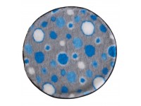 PnH Veterinary Bedding ® - BINDED CIRCLE - NON SLIP - Grey with Blue Circles