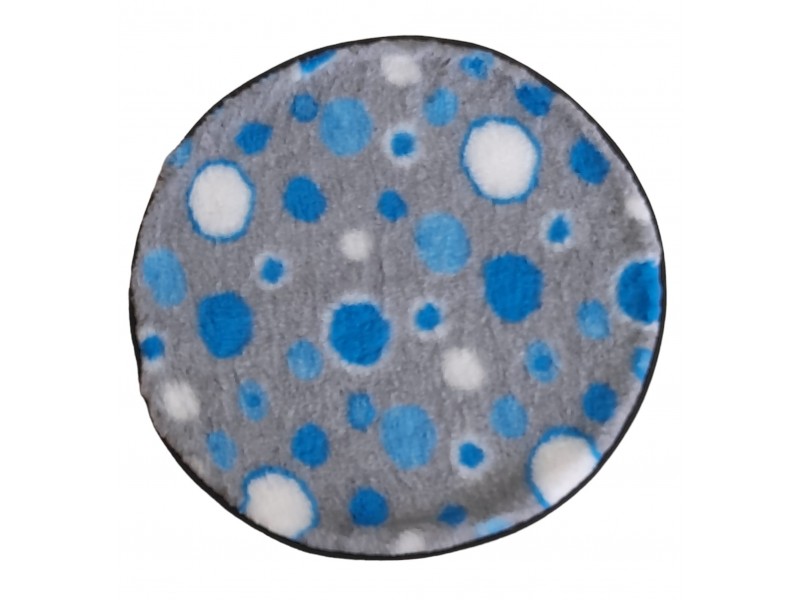 PnH Veterinary Bedding ® - BINDED CIRCLE - NON SLIP - Grey with Blue Circles