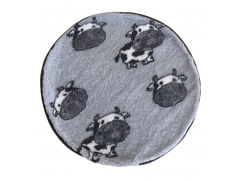 PnH Veterinary Bedding ® - BINDED CIRCLE - NON SLIP - Grey Cows