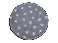 PnH Veterinary Bedding ® - BINDED CIRCLE - NON SLIP - Grey with White Stars