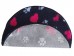 PnH Veterinary Bedding ® - BINDED CIRCLE - NON SLIP - Charcoal with Pink Hearts