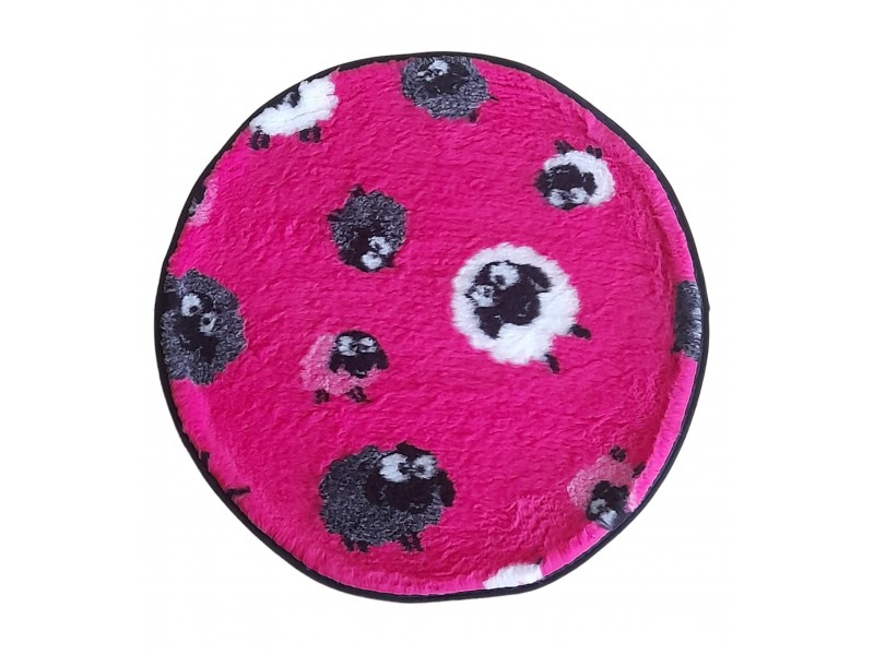 PnH Veterinary Bedding ® - BINDED CIRCLE - NON SLIP - Pink Sheep