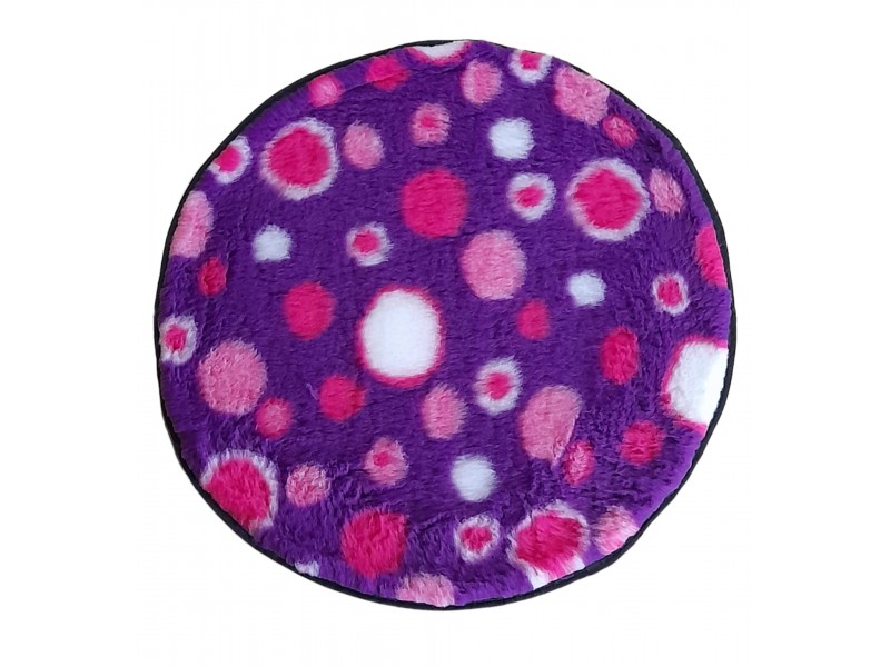 PnH Veterinary Bedding ® - BINDED CIRCLE - NON SLIP - Purple with Pink Circles