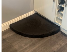 Faux Suede Corner Dog Bed - Black