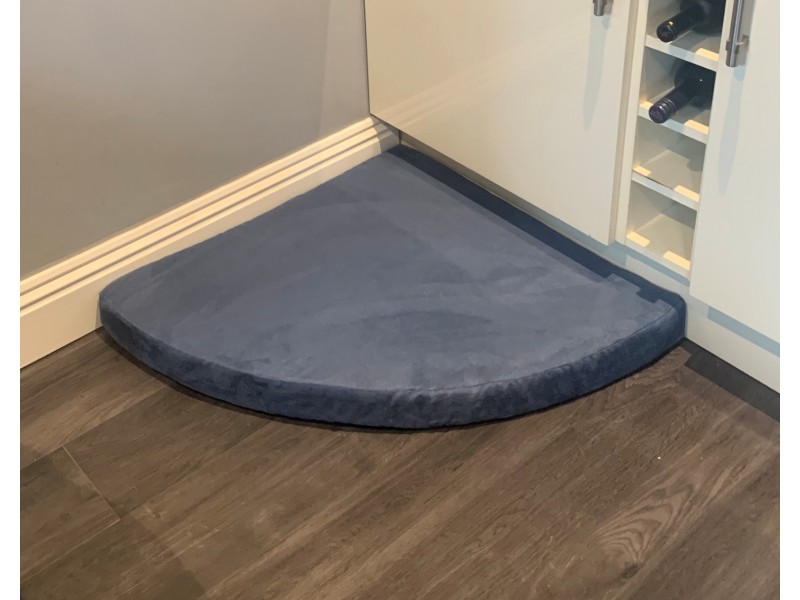 Faux Suede Corner Dog Bed - Denim Blue 