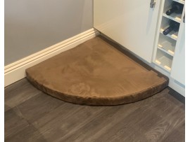 Faux Suede Corner Dog Bed - Chocolate Brown
