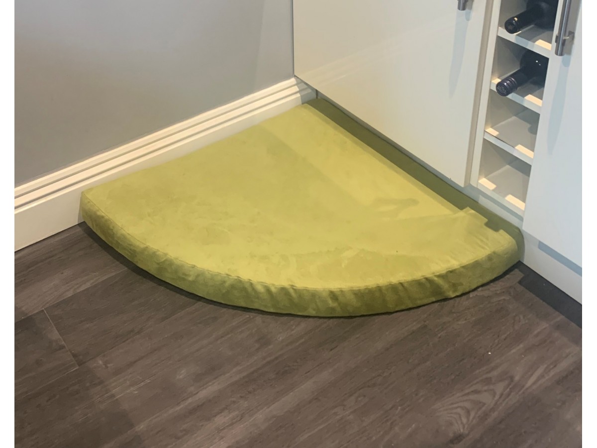 Faux Suede Corner Dog Bed Olive Green