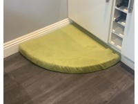 Faux Suede Corner Dog Bed - Olive Green
