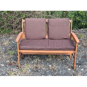Garden Bench Cushion with Optional Sets - 100% Cotton - Brown
