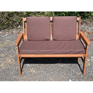 Garden Bench Cushion with Optional Sets - 100% Cotton - Brown