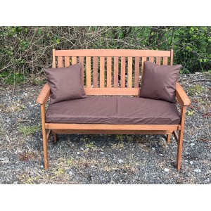 Garden Bench Cushion with Optional Sets - 100% Cotton - Brown