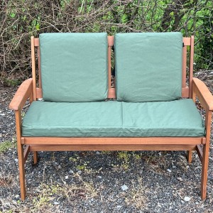 Garden Bench Cushion with Optional Sets - 100% Cotton - Green