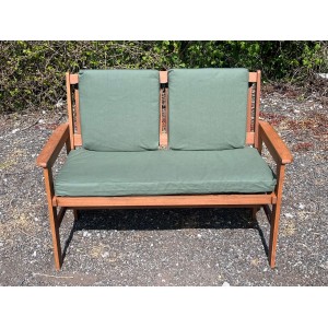 Garden Bench Cushion with Optional Sets - 100% Cotton - Green