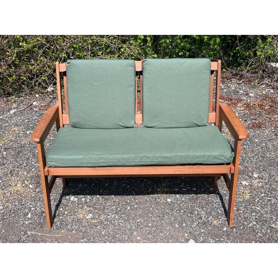 Garden Bench Cushion with Optional Sets - 100% Cotton - Green