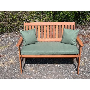 Garden Bench Cushion with Optional Sets - 100% Cotton - Green