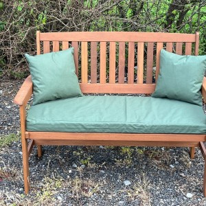 Garden Bench Cushion with Optional Sets - 100% Cotton - Green