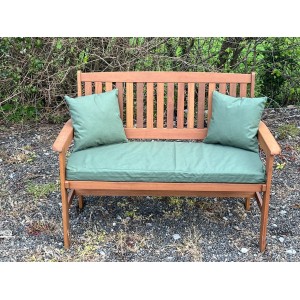 Garden Bench Cushion with Optional Sets - 100% Cotton - Green